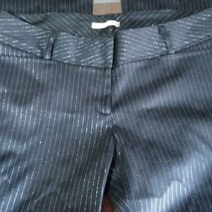 Forever 21 black pants sliver pin stripe used